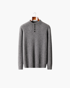 CASHMERE BUTTON CLASSIC SWEATER