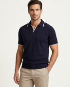 RIVARO KNITTED POLO - NAVY