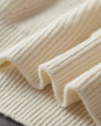 MERINO RIBBED HALF ZIP SWEATER
