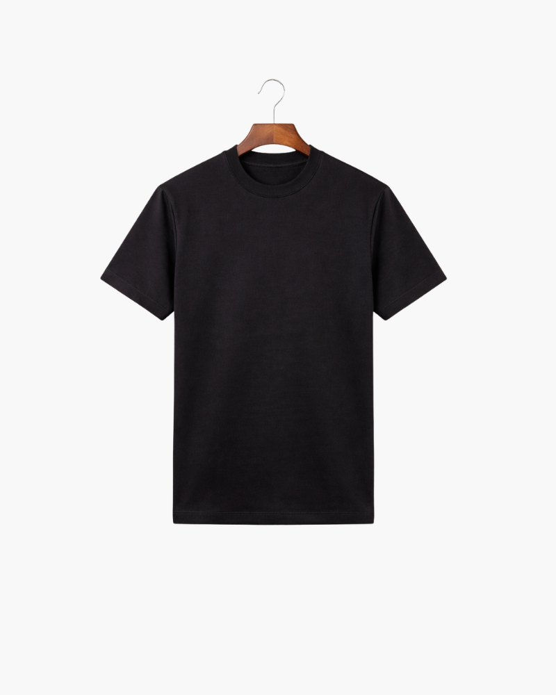 MERCERIZED COTTON TEE - BLACK