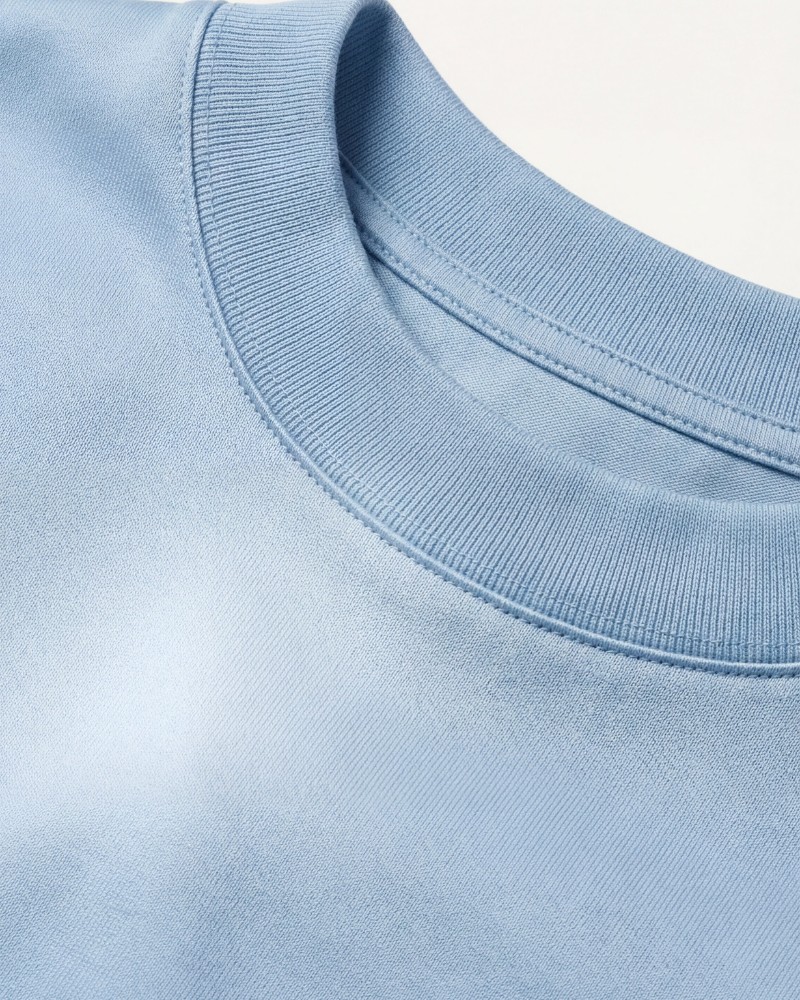 MERCERIZED COTTON TEE - OCEAN BLUE