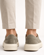 TAVERNA COWHIDE SNEAKER - SAGE GREEN