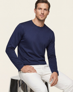 MERCERIZED COTTON LONGSLEEVE - NAVY