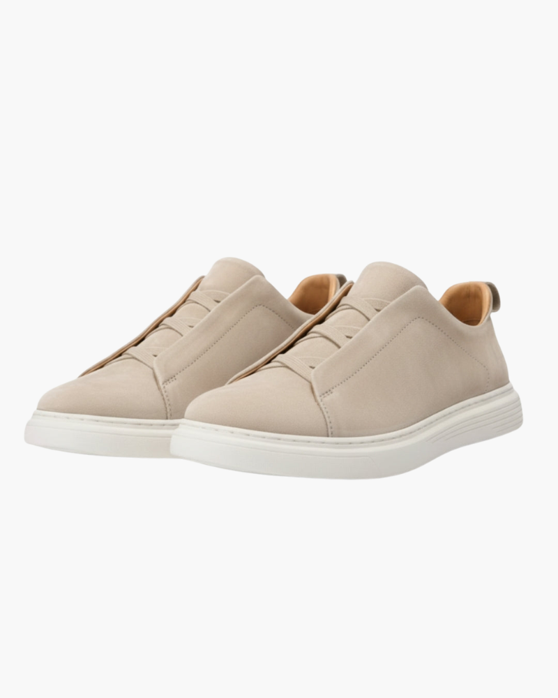 SUEDE SLIP-ON SNEAKER – SAND