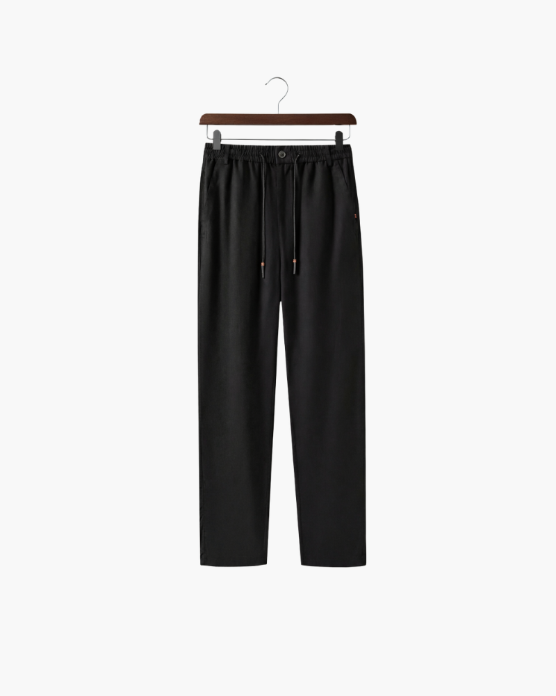 CAPRI STRETCH LINEN TROUSER - BLACK