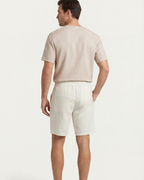 LECCI LINEN DRAWSTRING SHORT - WHITE