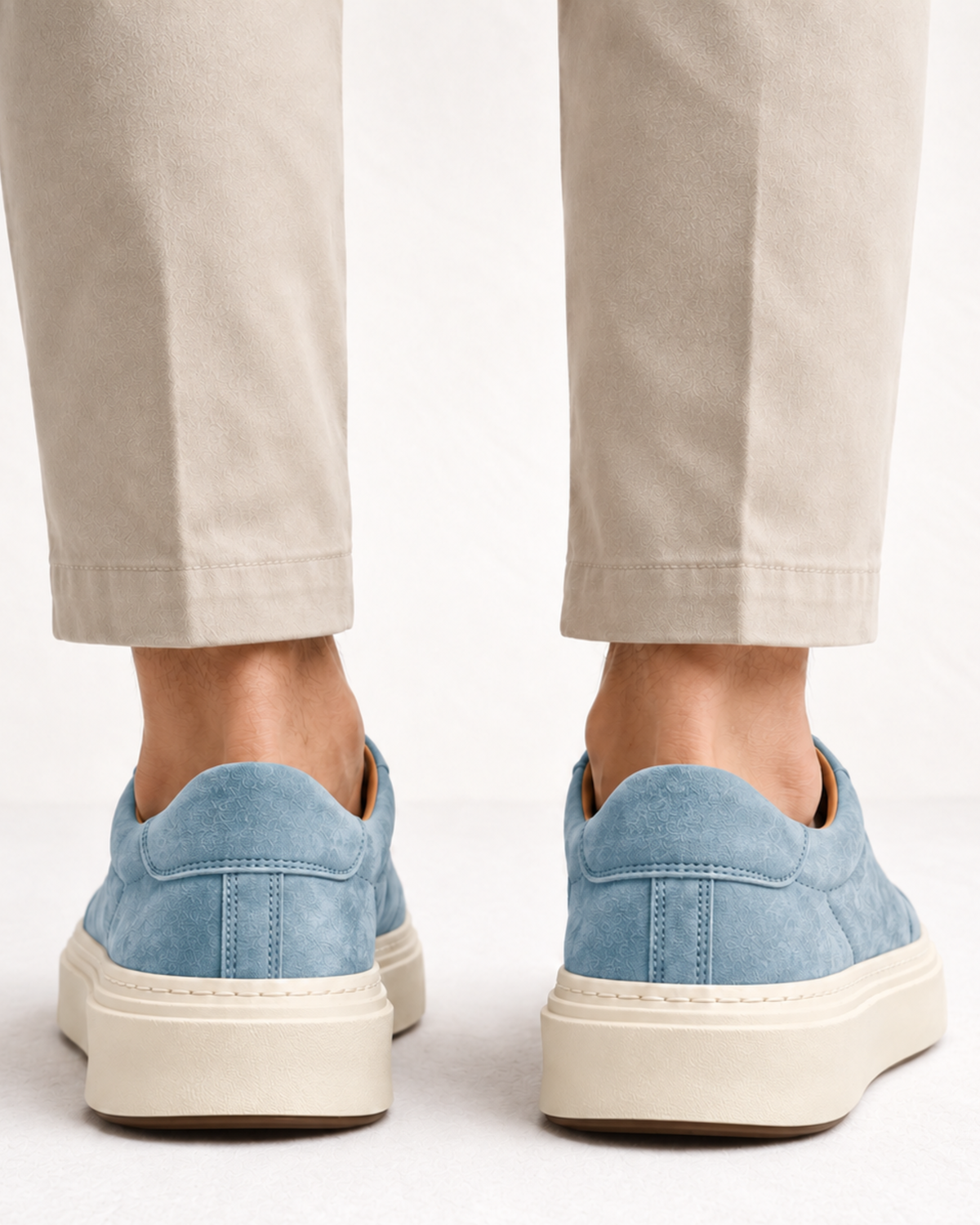TAVERNA COWHIDE SNEAKER - OCEAN BLUE