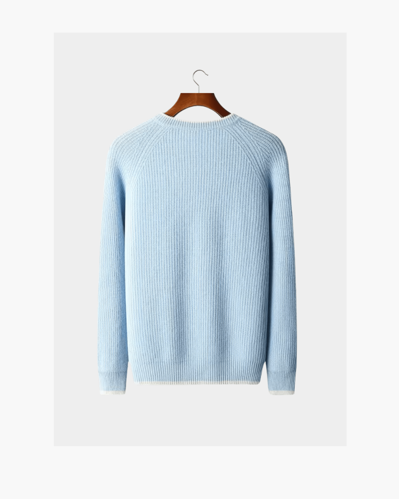 MERINO TWO-TONE CREWNECK
