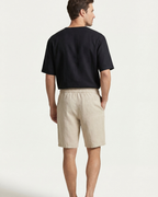 LECCI LINEN DRAWSTRING SHORT - BEIGE