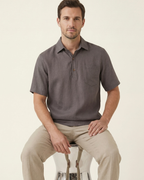 MONZA LINEN POLO - GREY