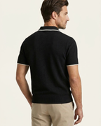 RIVARO KNITTED POLO - BLACK
