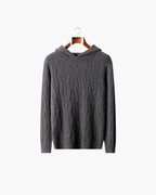 CASHMERE CABLE KNIT HOODIE