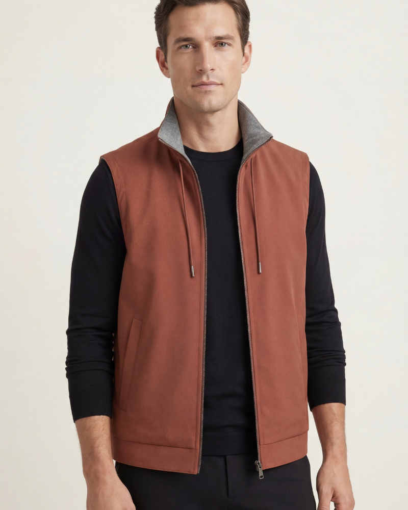 VALERE REVERSIBLE VEST - TERRACOTTA