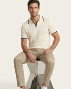 RIVARO KNITTED POLO - IVORY