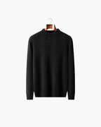CASHMERE BUTTON CLASSIC SWEATER