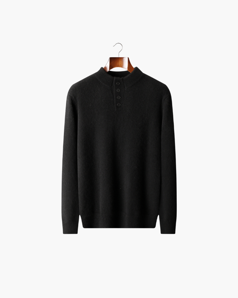 CASHMERE BUTTON CLASSIC SWEATER