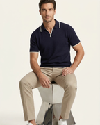 RIVARO KNITTED POLO - NAVY