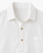 MONZA LINEN POLO - WHITE