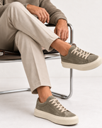 TAVERNA COWHIDE SNEAKER - SAGE GREEN