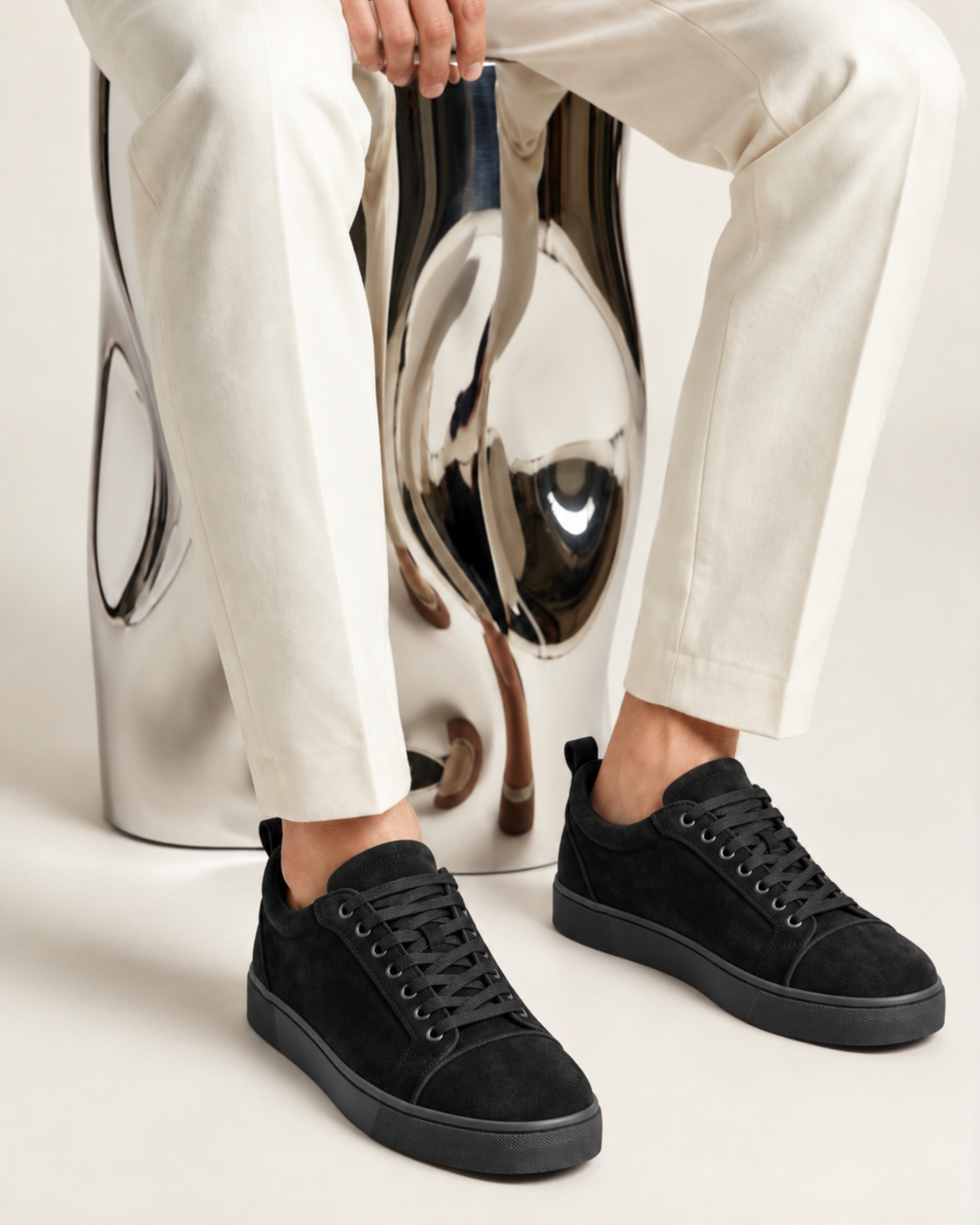 SUEDE WALK TRAINER - BLACK