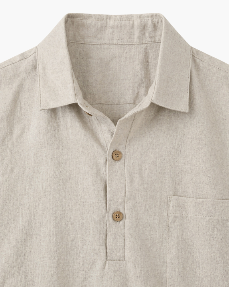 MONZA LINEN POLO - BEIGE