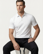 MERCERIZED COTTON POLO - WHITE