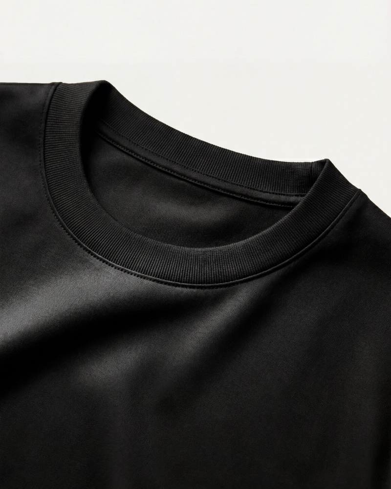 MERCERIZED COTTON LONGSLEEVE - BLACK