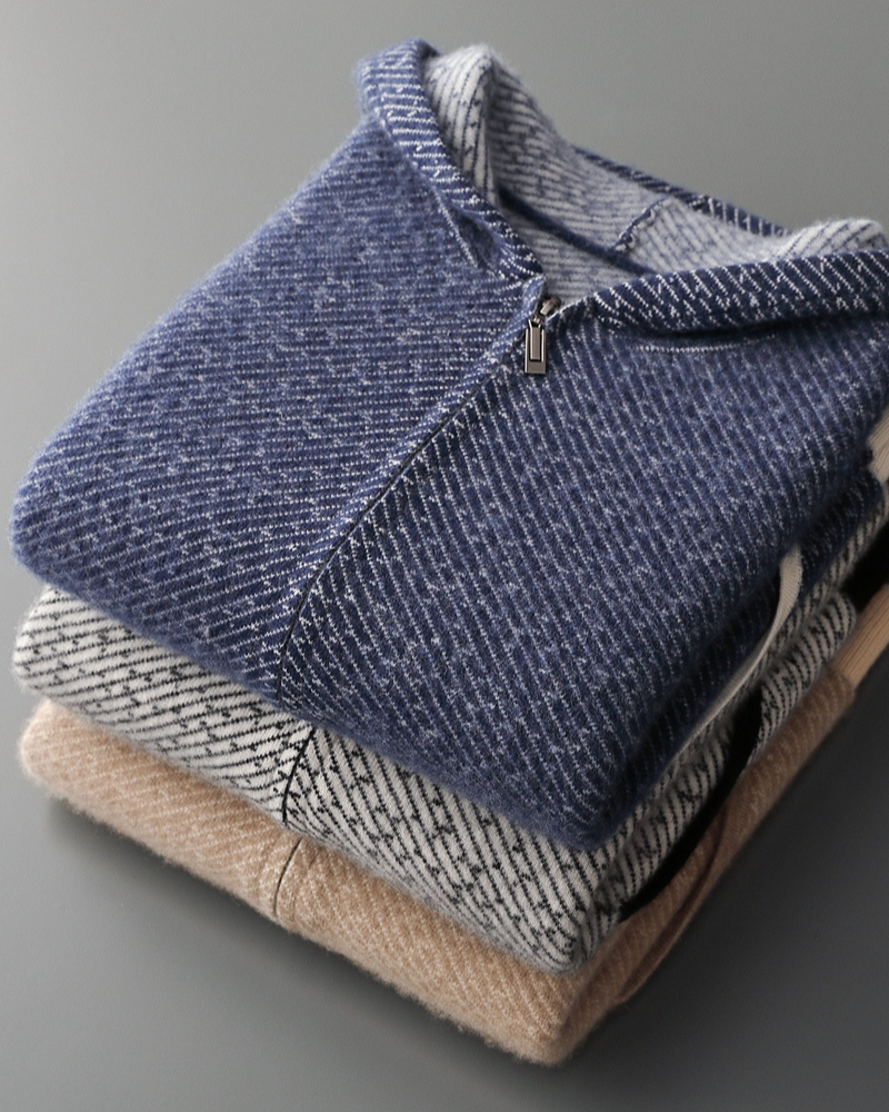 MERINO JACQUARD ZIP VEST