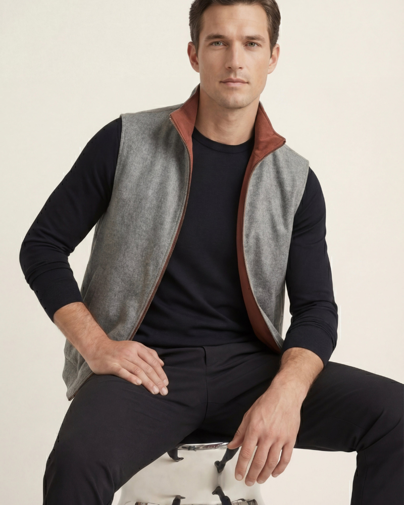 VALERE REVERSIBLE VEST - TERRACOTTA