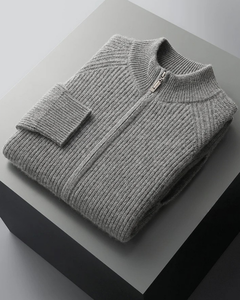 CASHMERE RIBBED CLASSIC CARDIGAN