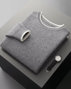 MERINO TWO-TONE CREWNECK