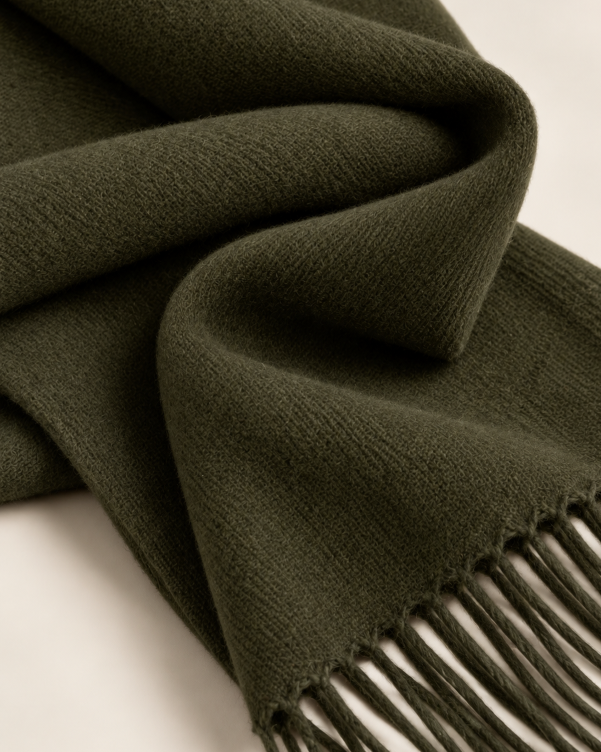 LUCIEN MERINO WOOL SCARF - OLIVE