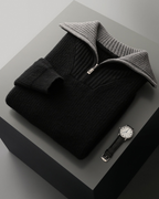MERINO HALF ZIP REFINED SWEATER