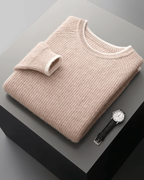 MERINO TWO-TONE CREWNECK