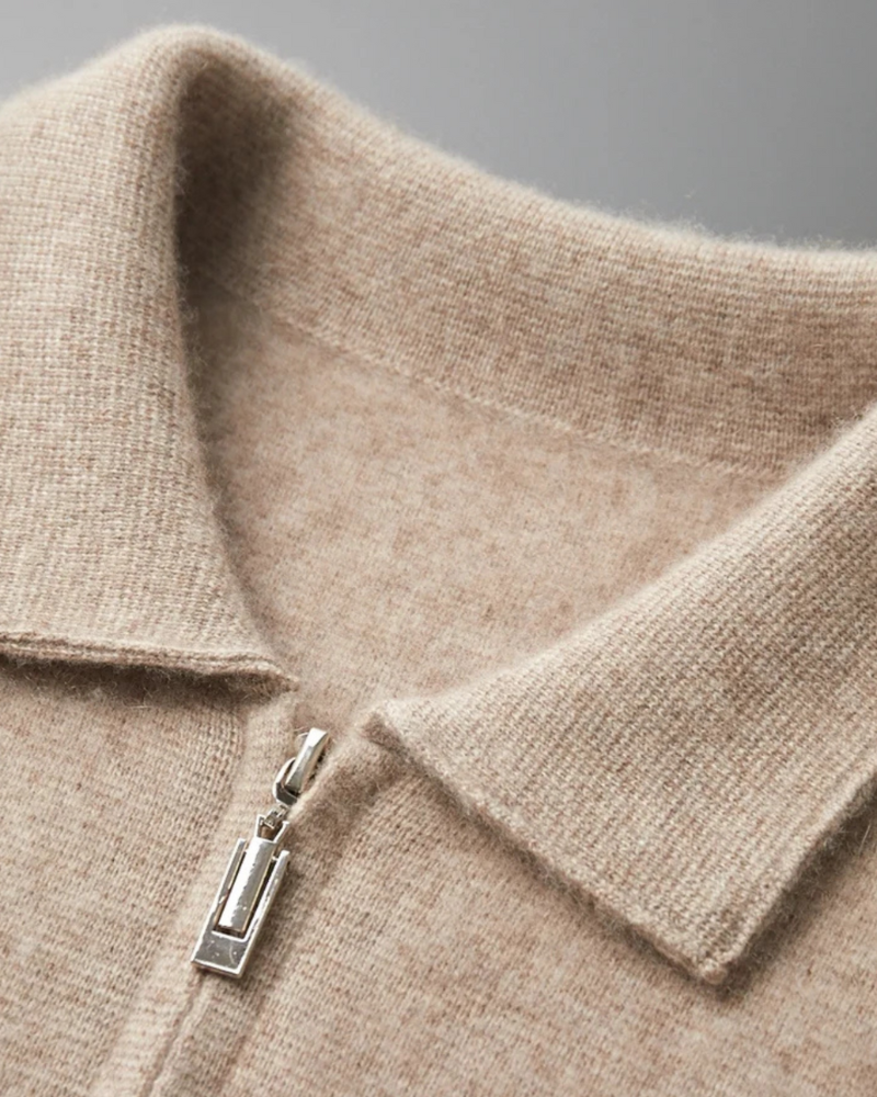 CASHMERE ZIP CARDIGAN