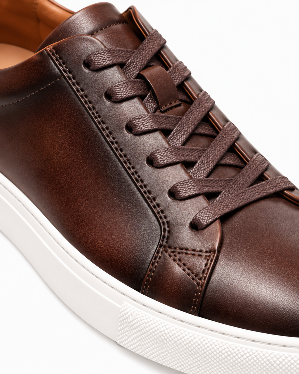 COMO LEATHER TRAINER - COFFEE