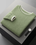 MERINO TWO-TONE CREWNECK