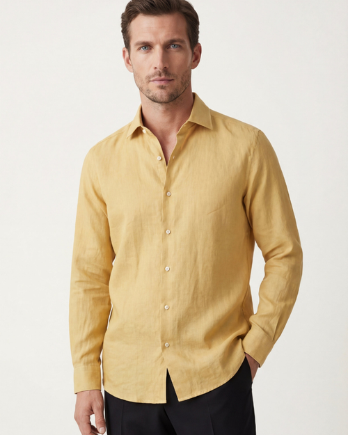 CAPRI LINEN SHIRT - YELLOW