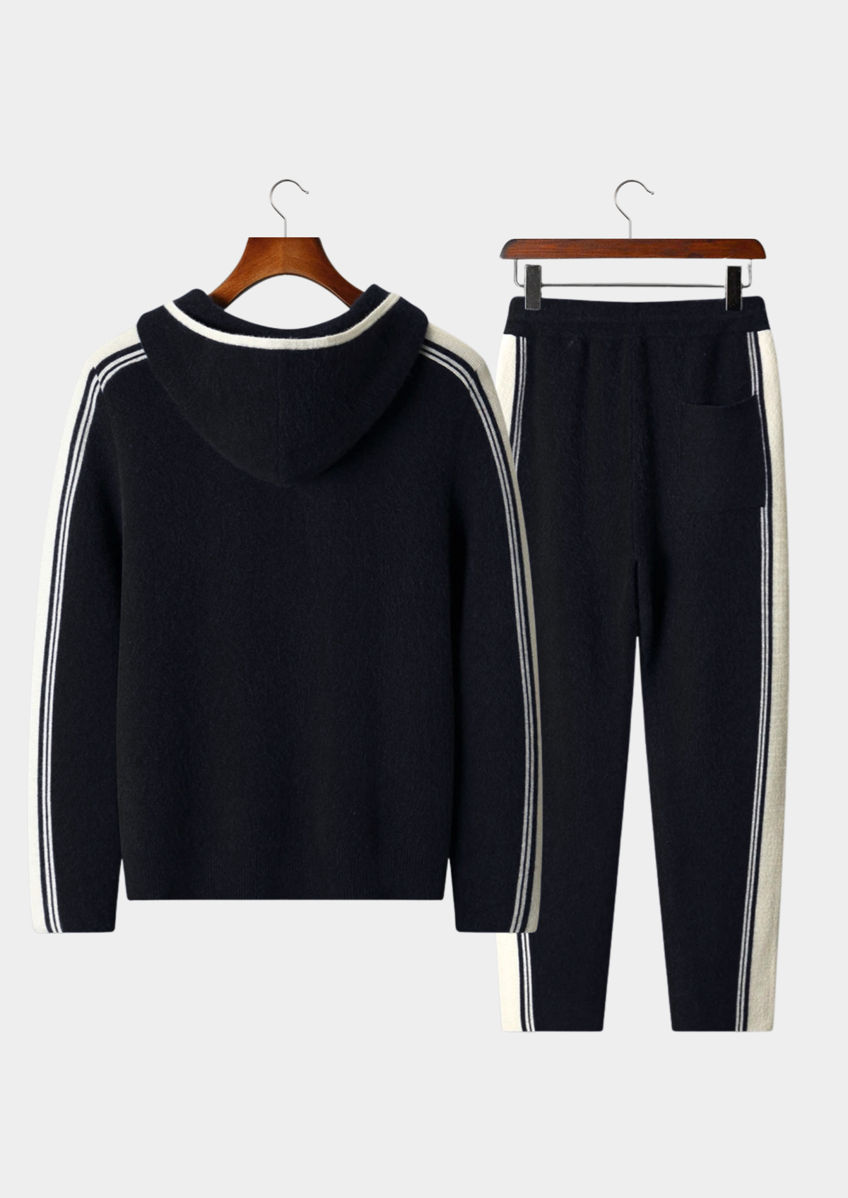 PURE EXTRA-FINE MERINO WOOL BLACK DAMIEN SET